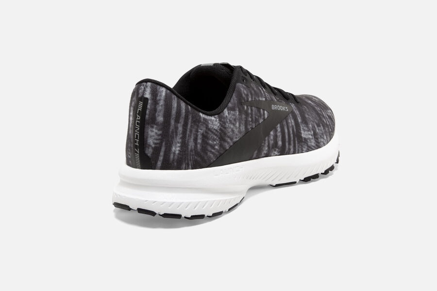 Launch 7 Road Brooks Running Shoes NZ Womens - Black/Grey/White - ZYQHDG-465